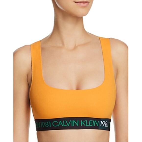 Calvin Klein Women's 1981 Bold Logo Unlined Bralette QF5577 Trippy Size Large - Picture 1 of 3